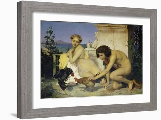 Young Greeks Encouraging Cocks to Fight, 1846-Jean-Léon Gérome-Framed Giclee Print