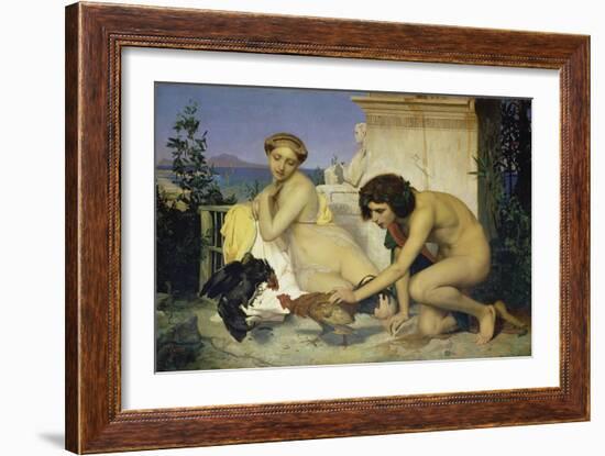 Young Greeks Encouraging Cocks to Fight, 1846-Jean-Léon Gérome-Framed Giclee Print