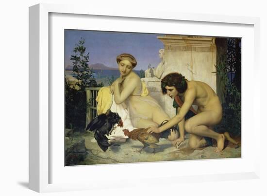 Young Greeks Encouraging Cocks to Fight, 1846-Jean-Léon Gérome-Framed Giclee Print