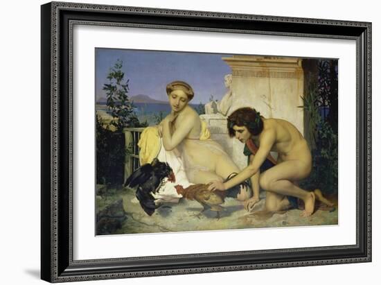 Young Greeks Encouraging Cocks to Fight, 1846-Jean-Léon Gérome-Framed Giclee Print