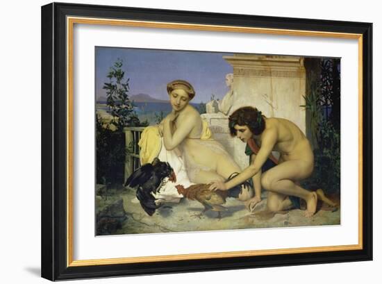 Young Greeks Encouraging Cocks to Fight, 1846-Jean-Léon Gérome-Framed Giclee Print