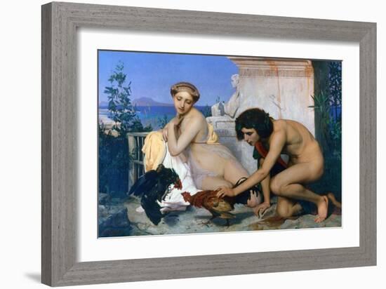 Young Greeks Encouraging Cocks to Fight, 1846-Jean-Leon Gerome-Framed Giclee Print