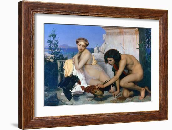 Young Greeks Encouraging Cocks to Fight, 1846-Jean-Leon Gerome-Framed Giclee Print
