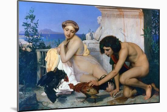 Young Greeks Encouraging Cocks to Fight, 1846-Jean-Leon Gerome-Mounted Giclee Print