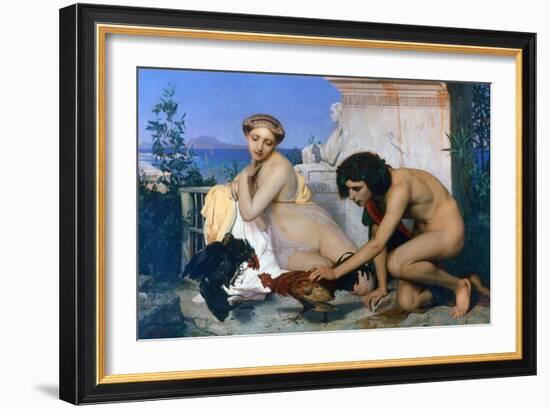 Young Greeks Encouraging Cocks to Fight, 1846-Jean-Leon Gerome-Framed Giclee Print