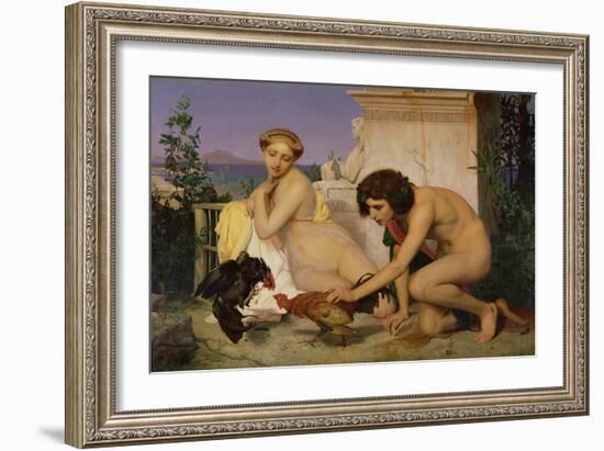 Young Greeks Encouraging Cocks to Fight, 1846-Jean Leon Gerome-Framed Giclee Print