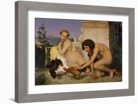 Young Greeks Encouraging Cocks to Fight, 1846-Jean Leon Gerome-Framed Giclee Print