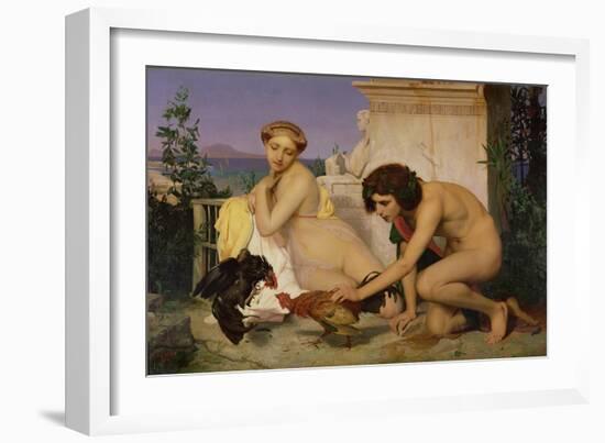 Young Greeks Encouraging Cocks to Fight, 1846-Jean Leon Gerome-Framed Giclee Print