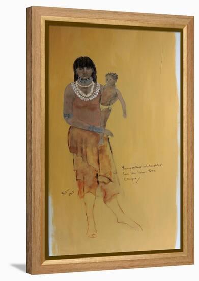 Young Hamer woman and baby-Susan Adams-Framed Premier Image Canvas