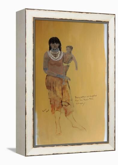 Young Hamer woman and baby-Susan Adams-Framed Premier Image Canvas