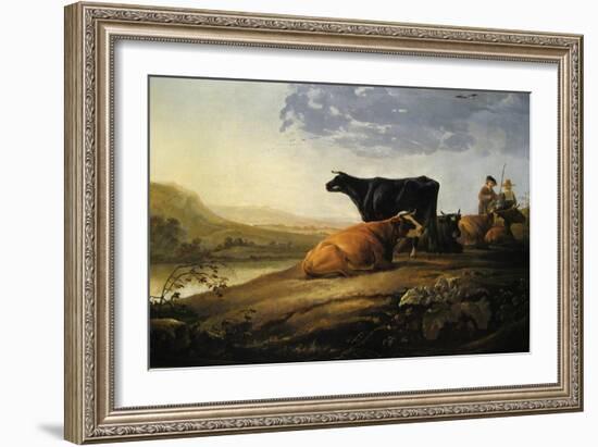 Young Herdsmen with Cows-Aelbert Cuyp-Framed Art Print