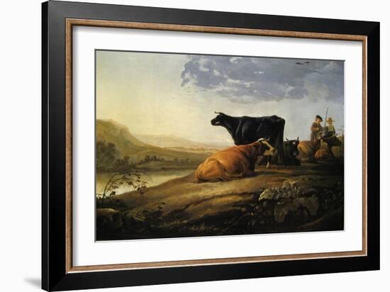 Young Herdsmen with Cows-Aelbert Cuyp-Framed Art Print