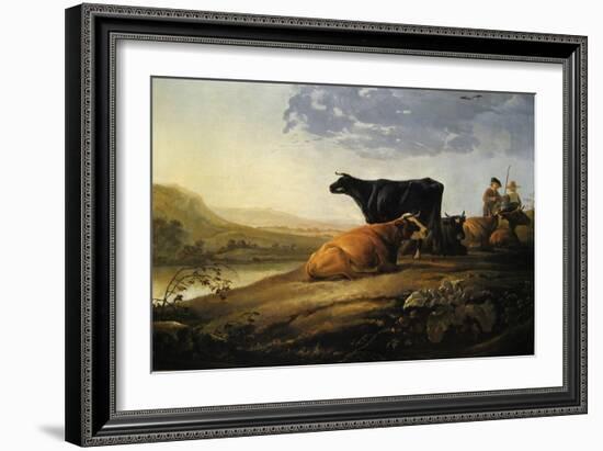 Young Herdsmen with Cows-Aelbert Cuyp-Framed Art Print