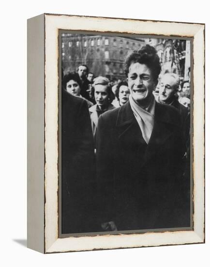 Young Hungarian Singing Patriotic Song in an Effort to Obtain UN Help During Revolution-Michael Rougier-Framed Premier Image Canvas