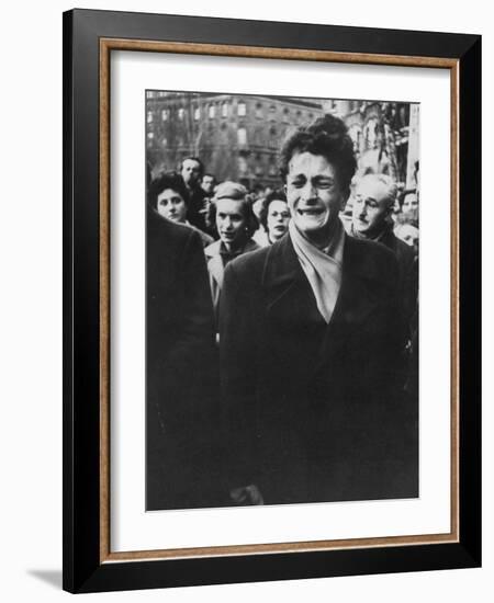 Young Hungarian Singing Patriotic Song in an Effort to Obtain UN Help During Revolution-Michael Rougier-Framed Photographic Print