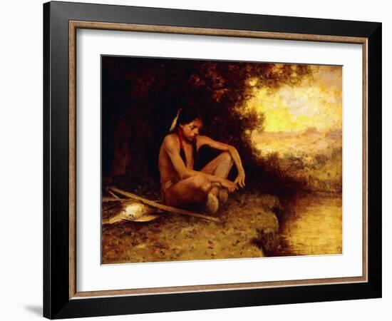 Young Hunter by a Stream-Eanger Irving Couse-Framed Giclee Print