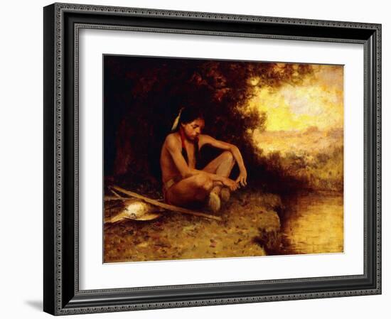 Young Hunter by a Stream-Eanger Irving Couse-Framed Giclee Print