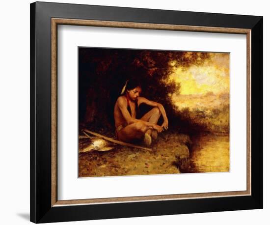 Young Hunter by a Stream-Eanger Irving Couse-Framed Giclee Print