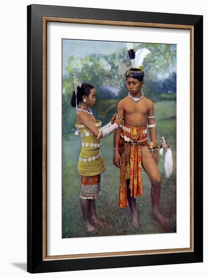 Young Iban or Sea Dayaks People in Gala Attire, Borneo, 1922-Charles Hose-Framed Giclee Print