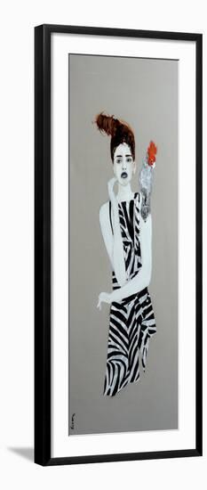 Young Indigenous Woman with Gang-Gang Cockatoo, 2016-Susan Adams-Framed Giclee Print