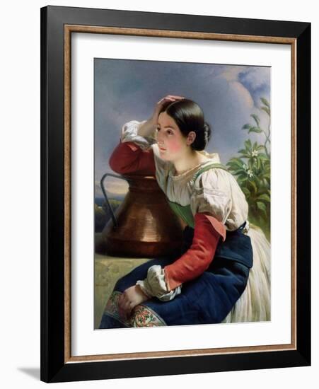 Young Italian at the Well, circa 1833-34-Franz Xaver Winterhalter-Framed Giclee Print