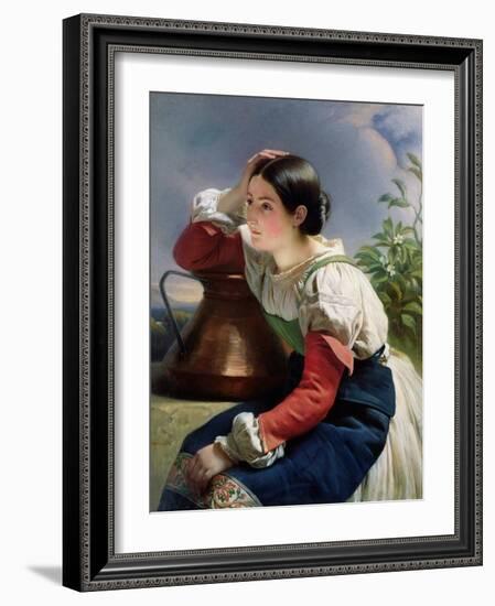 Young Italian at the Well, circa 1833-34-Franz Xaver Winterhalter-Framed Giclee Print