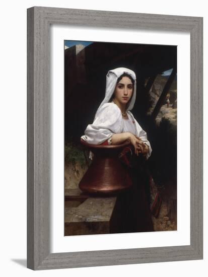 Young Italian Girl Drawing Water From A Well, 1871-William Adolphe Bouguereau-Framed Giclee Print