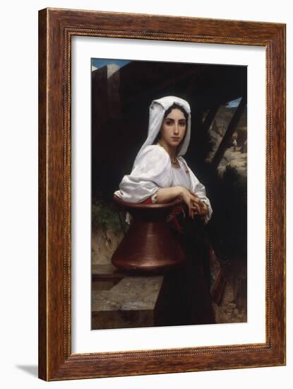 Young Italian Girl Drawing Water From A Well, 1871-William Adolphe Bouguereau-Framed Giclee Print