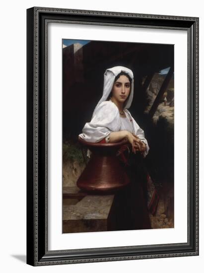 Young Italian Girl Drawing Water From A Well, 1871-William Adolphe Bouguereau-Framed Giclee Print