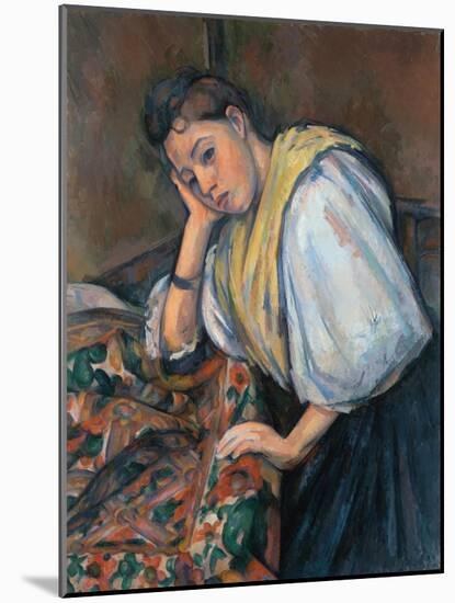 Young Italian Woman at a Table-Paul Cézanne-Mounted Giclee Print