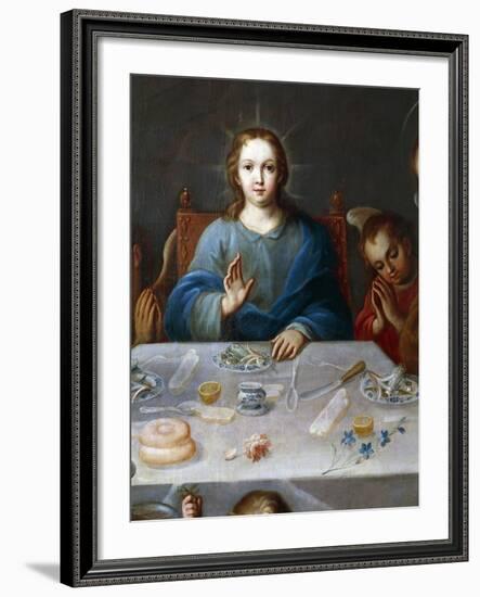 Young Jesus, Detail from the Blessing of the Food, Painting Attributed to Jose De Alcibar-null-Framed Giclee Print