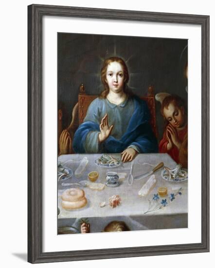 Young Jesus, Detail from the Blessing of the Food, Painting Attributed to Jose De Alcibar-null-Framed Giclee Print