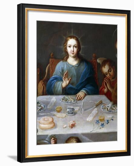 Young Jesus, Detail from the Blessing of the Food, Painting Attributed to Jose De Alcibar-null-Framed Giclee Print