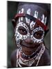 Young Karo Girl Shows Off Her Attractive Make Up, Omo River, Southwestern Ethiopia-John Warburton-lee-Mounted Photographic Print