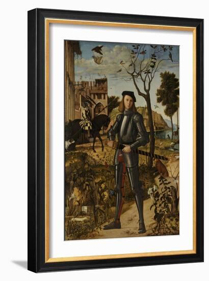 Young Knight in a Landscape, 1510-Vittore Carpaccio-Framed Giclee Print