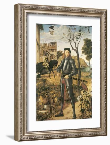 Young Knight In A Landscape: Francesco della Rovere-Vittore Carpaccio-Framed Premium Giclee Print