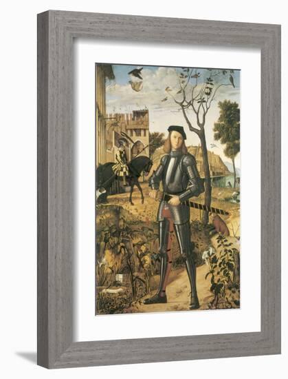 Young Knight In A Landscape: Francesco della Rovere-Vittore Carpaccio-Framed Premium Giclee Print