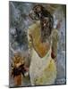 Young Lady And Flowers.-Pol Ledent-Mounted Art Print