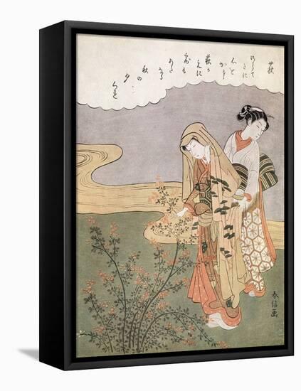 Young Lady and Maid, C1745-1770-Suzuki Harunobu-Framed Premier Image Canvas