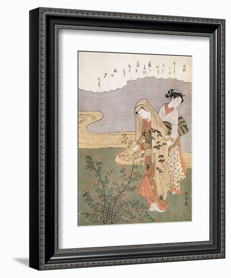 Young Lady and Maid, C1745-1770-Suzuki Harunobu-Framed Giclee Print