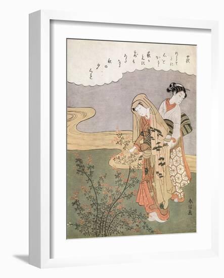 Young Lady and Maid, C1745-1770-Suzuki Harunobu-Framed Giclee Print