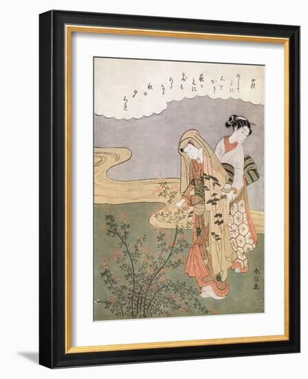 Young Lady and Maid, C1745-1770-Suzuki Harunobu-Framed Giclee Print