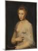 Young Lady Holding a Mirror-French School-Mounted Giclee Print