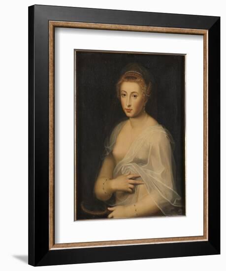 Young Lady Holding a Mirror-French School-Framed Giclee Print