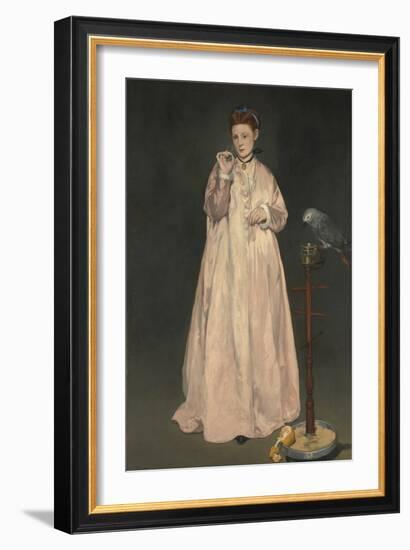 Young lady in 1866-Edouard Manet-Framed Giclee Print