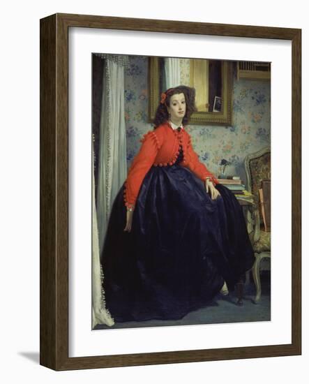 Young Lady in a Red Jacket, 1864-James Tissot-Framed Giclee Print