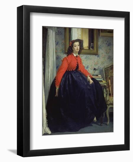 Young Lady in a Red Jacket, 1864-James Tissot-Framed Giclee Print