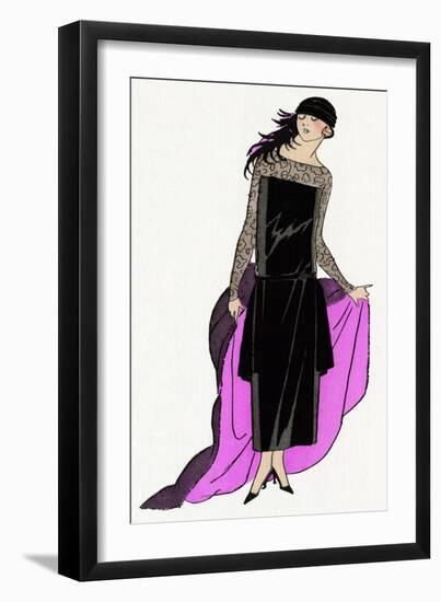 Young Lady in Black Dress by Jenny-null-Framed Art Print