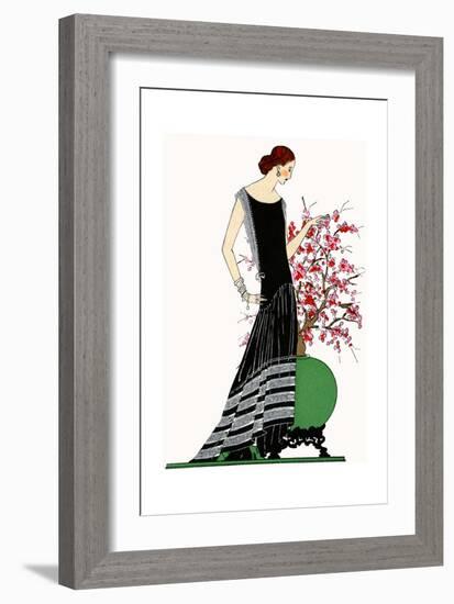 Young Lady in Black Evening Dress by Jeanne Lanvin-null-Framed Giclee Print