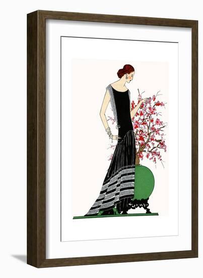 Young Lady in Black Evening Dress by Jeanne Lanvin-null-Framed Giclee Print